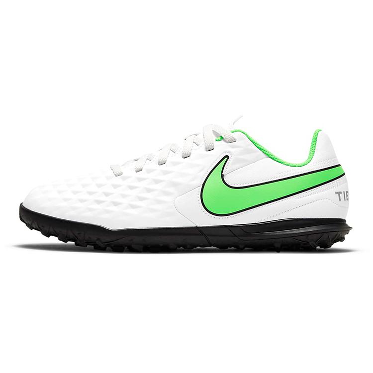 New Nike Tiempo Legend 8 Club TF Anti Slip Wear Resistant Low Top Kids' Soccer Shoes White Green Kids' AT5883-030
