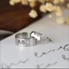New Arrival Trendy Stainless Steel Bat Couple Rings for Women Men Punk Opening Hip Hop Rock Finger Jewelry Set Gift Colorfast