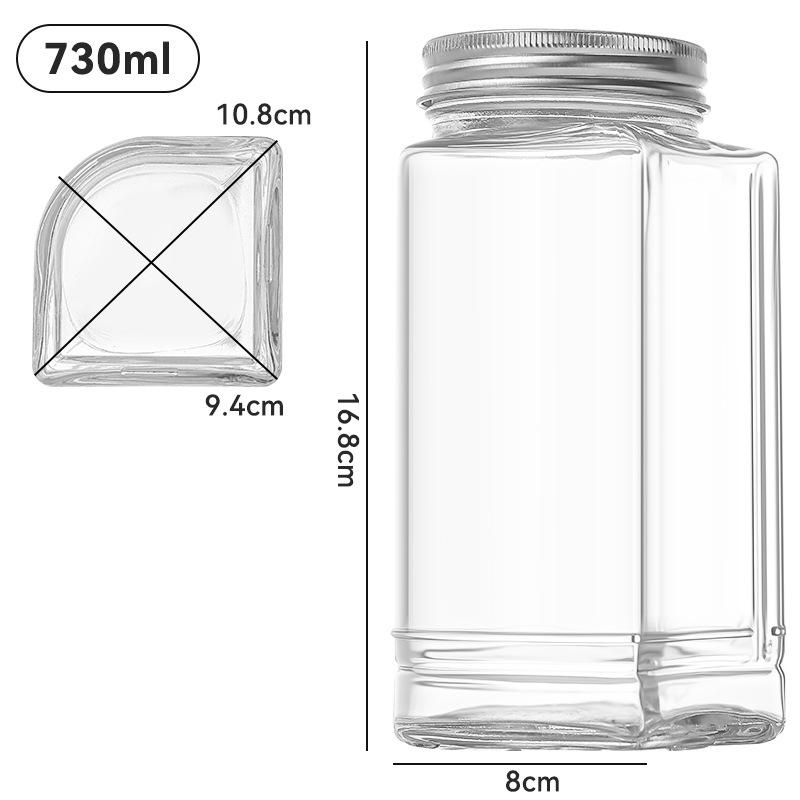 Popular Four-in-One Multifunctional Glass Storage Jars for Kitchen Seasonings