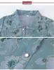 Printed Short-Sleeve Shirt for Middle-Aged Women, Loose Lapel Cardigan for Seniors