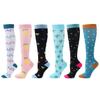 6-Pack Patterned Sports Compression Calf Socks for Running