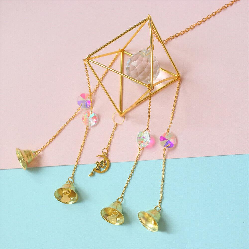Star Moon Crystal Sun Catcher Bohemian Rainbow Maker Wind Chime Home Outdoor Garden Hanging Ornament Window Decoration New In