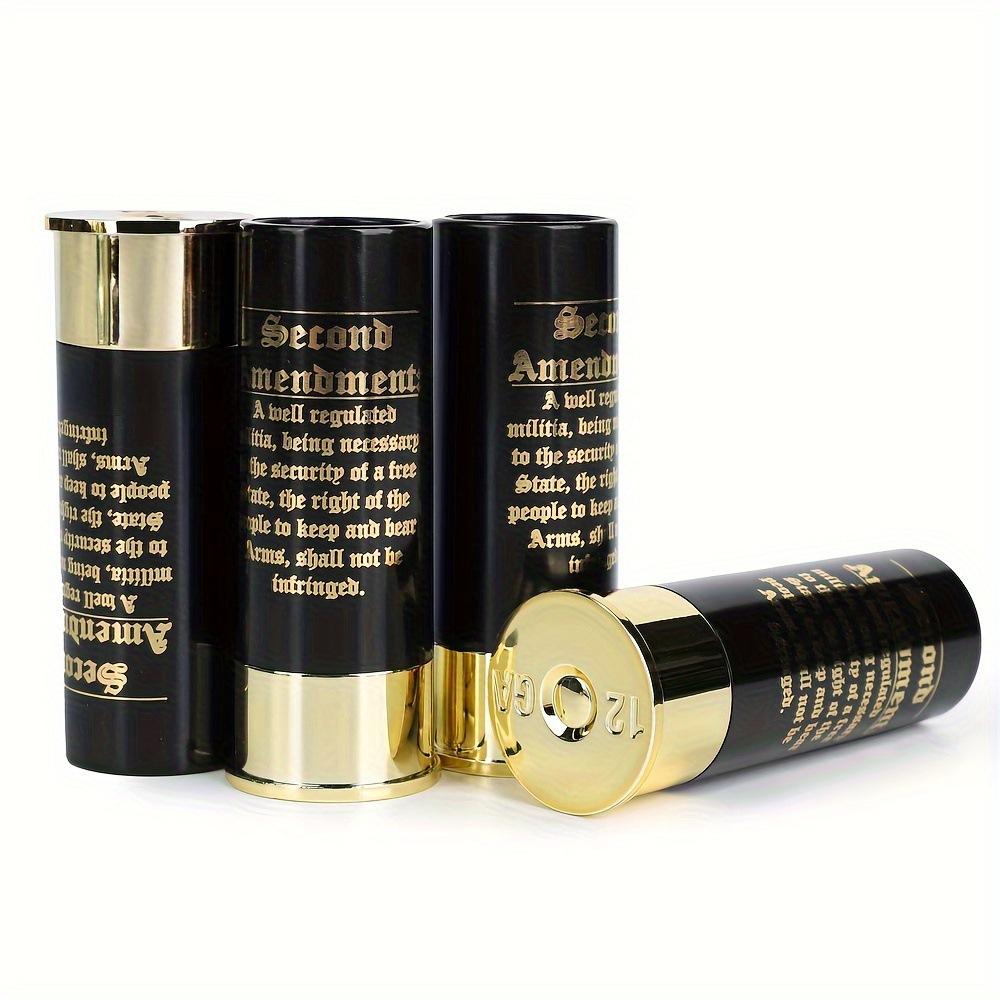 Plastové panákové sklenice ve tvaru brokovnicových nábojnic pro muže, Sklenice na pití pro lov, střelectví, Barové sklenice jako dárek, Ráže 12, 4 ks/sada