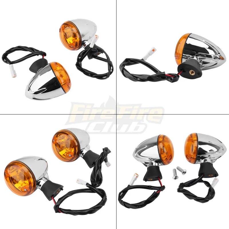 Front&Rear Motorcycle Halogen Turn Signal Lights Amber Indicators Relocation For Indian Scout Sixty BOBBER 2014- 18 17 16 15