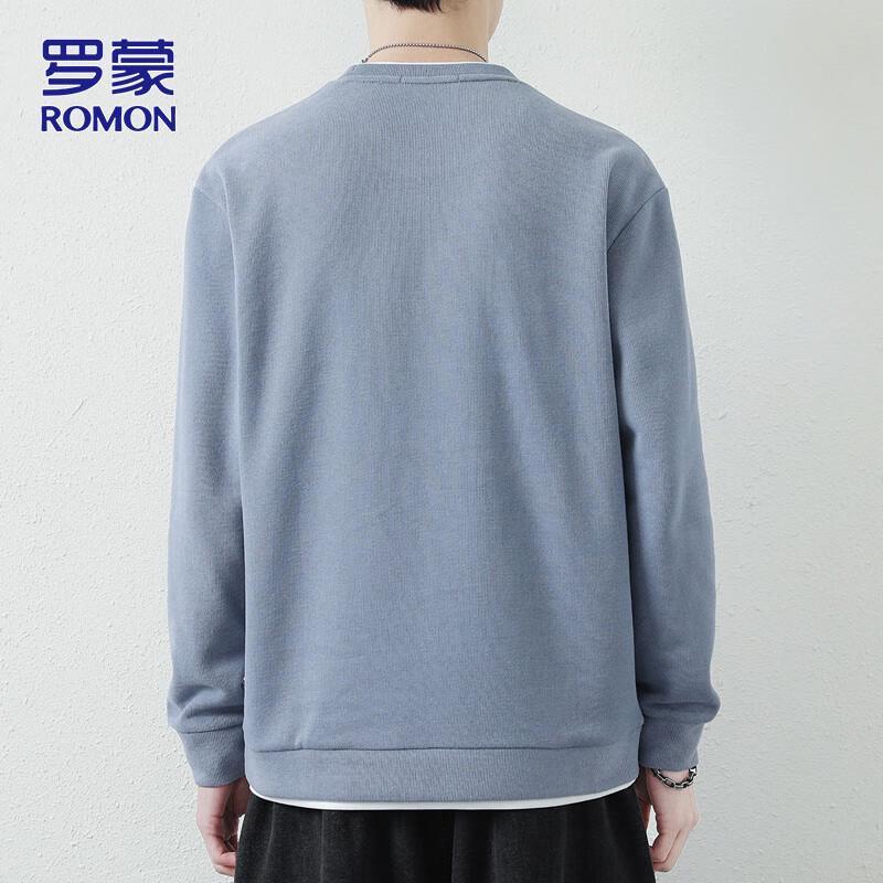 ROMON Herren lässiger Rundhals-Pullover mit langen Ärmeln