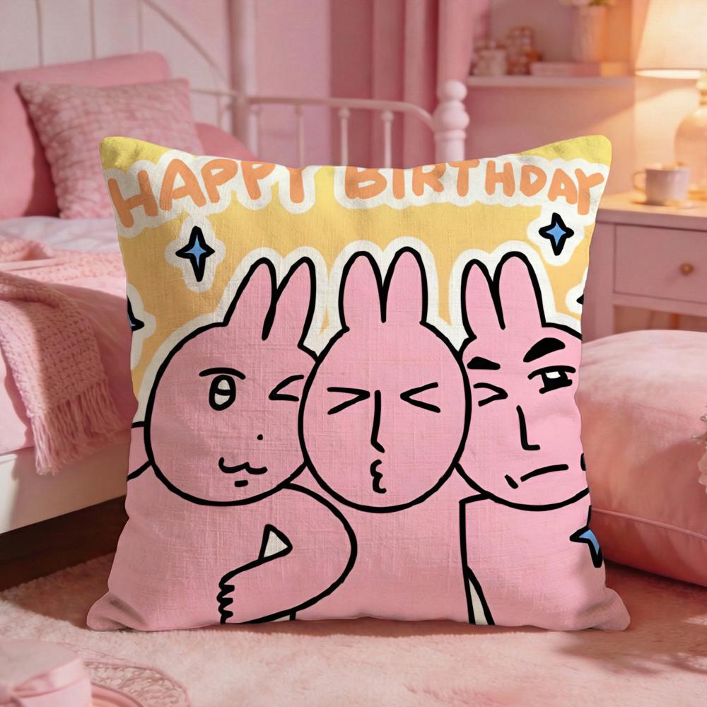 My Ffriends Rabbit Cute Cushion Cover Premium Comfort Reversible Pillow Cove Two In One Design For Any Room  Car Interior