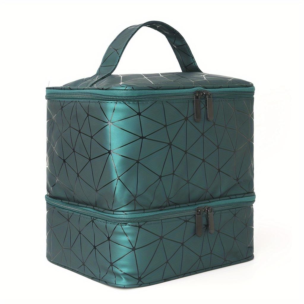 Nail Polish Organizer Box, Double-layer Nail Art Tool and Nail Dryer Box, Nail Polish Portable Box with Dividers
