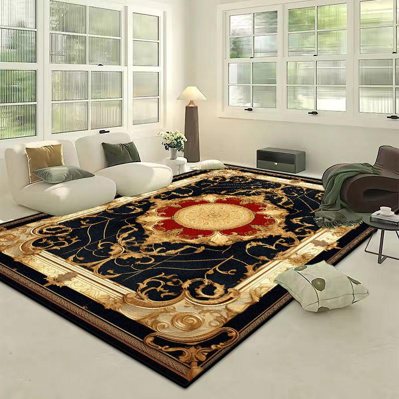 European Style Home Decoration Luxury Living Room Rug Big Size Antiskid Lounge Area Rug Soft Easy Cleaning European Tatami Mat