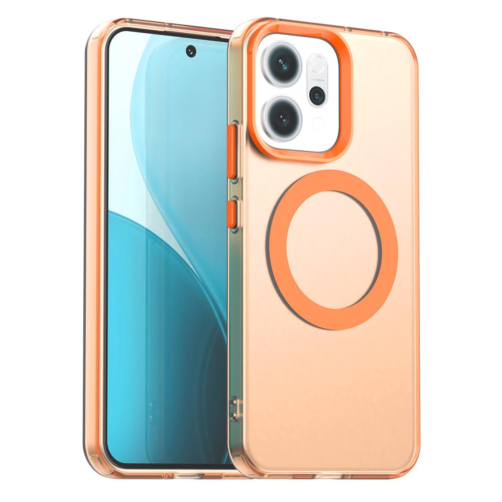 

Magnetic Wireless Charging Case For OPPO Reno 14F 14 Pro Reno14 F 5G Cover Candy Colors Transparent Back Shell Fundas Coque Oppo Reno14 Pro оранжевый