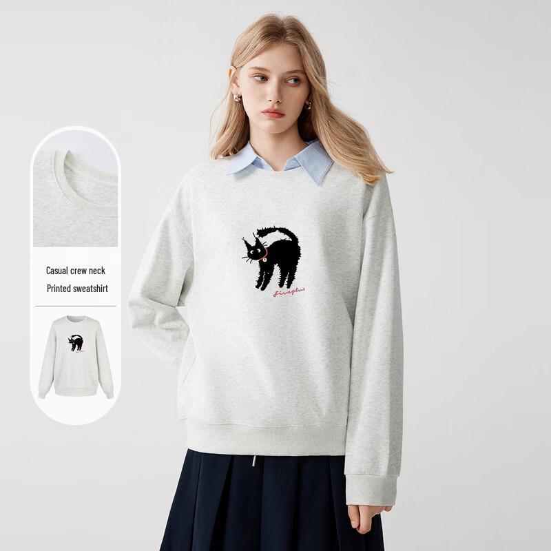 

FivePlus Women s Cat Print Hooded Sweatshirt L