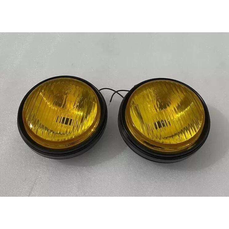 Pair Hella Yellow Fog Lamp With Cover With Bulb H3 Halogen Bulb Universal K585