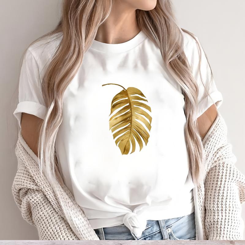 Women's T-shirt, Short-sleeve, Cute and Trendy, Perfect for Summer Daily Fashion Wear.