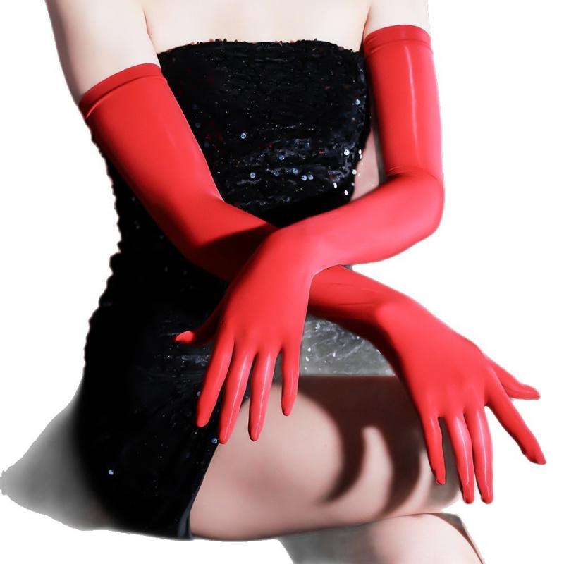 Women'S Five-Finger Glossy Silk Stockings And Gloves, Aurora Hand Stockings, Sexy And Erotic, Horse Oil White Stockings, Black S