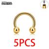 1/5/50Pcs G23 Titanium ASTM-F136 Piercings Nose Ring Internal Thread C Rod Zircon Body Jewelry For Women