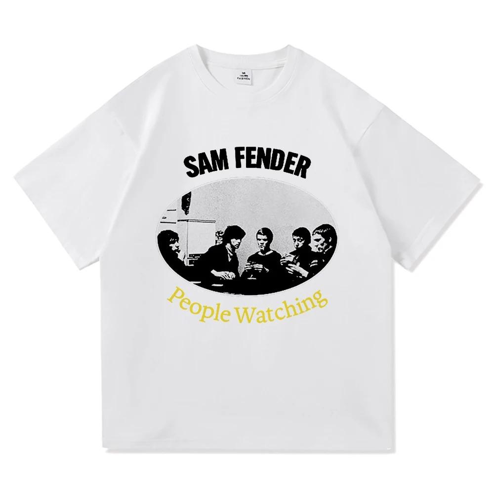 

Футболка Sam Fender People Watching 2025 Tour Чоловічий_жіночий одяг Ретро Хараджуку Висока якість Короткий рукав Великий розмір Вільний м який 4XL