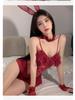 Playful Bunny Girl Lace Nightgown: Seductive, Slimming, Open Crotch, See-Through Women's Lingerie Set