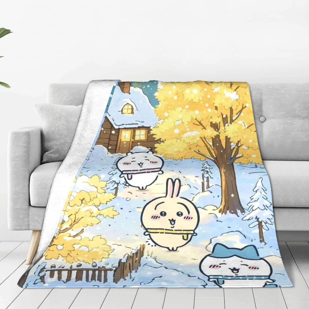 Chiikawa Swimming Blanket Quality Soft Warm  Throw Blanket Spring Children Living Room Novelty Bedspread
