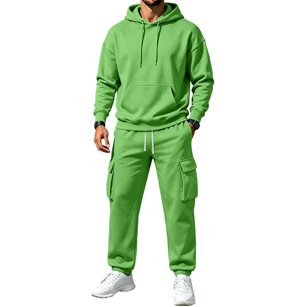 Winter Hooded Sweatshirt and Sweatpants Set for Men Women Casual Matching Outfit