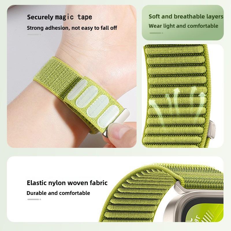 KALEBOL Wrist Strap for Huawei Watch Fit 4 Pro/Fit 4/Fit 3 Magic Tape Nylon Woven Watch Band