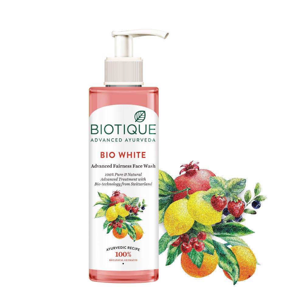 Biotique Fruit Brightening Face Wash 200ml | Natural Botanical Extracts | Pineapple & Lemon | Organic Ayurvedic Gel For Glowing Skin