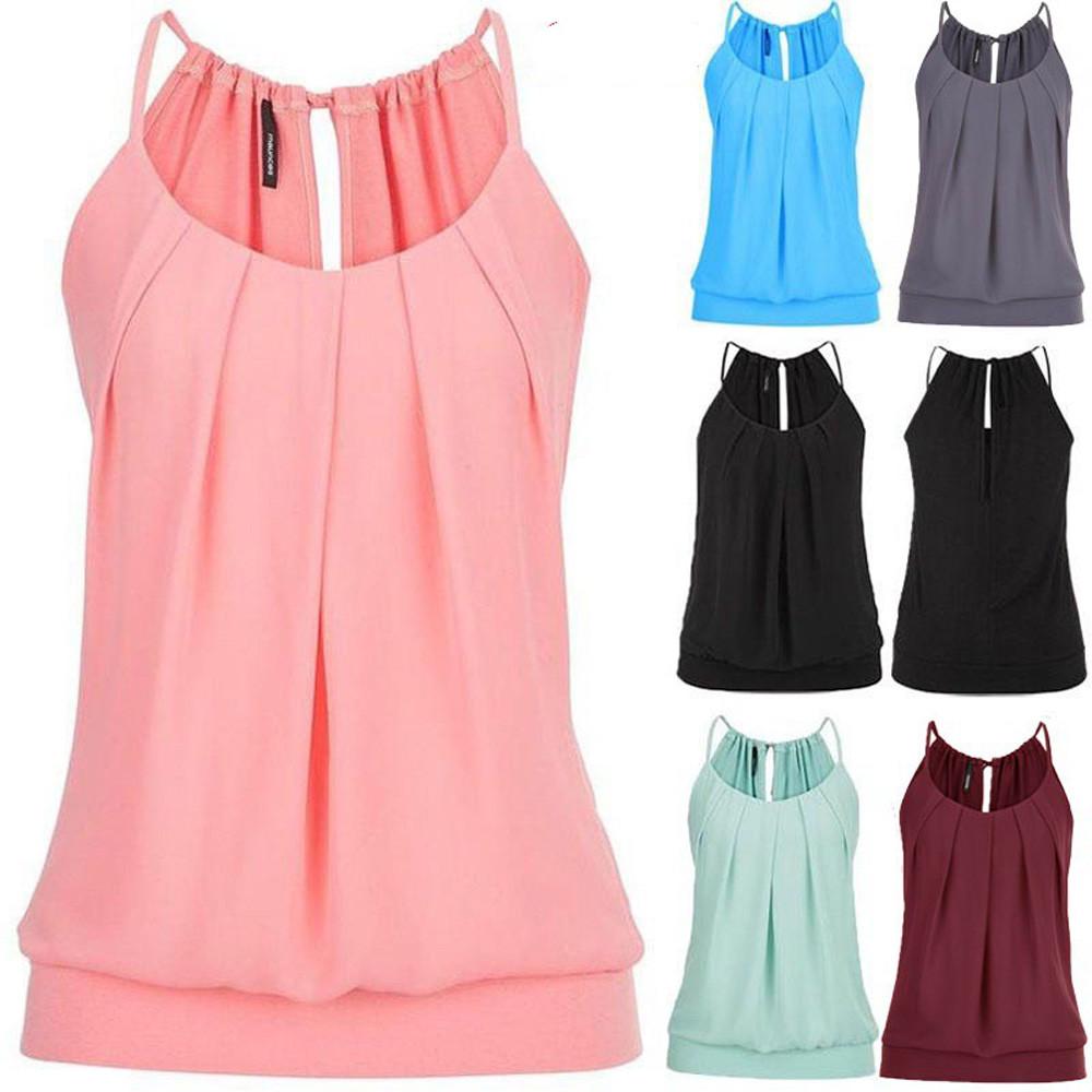 Womans Short/Long Sleeve Tops Plus Size Women Summer Loose Wrinkled O Neck Cami Tank Tops Vest Blouse Blouses for Women for Party Red L Womans Short/Long Sleeve Tops Plus Size Women Summer Loose Wrinkled O Neck Cami Tank Tops Vest Blouse Blouses for Women for Party Red L
