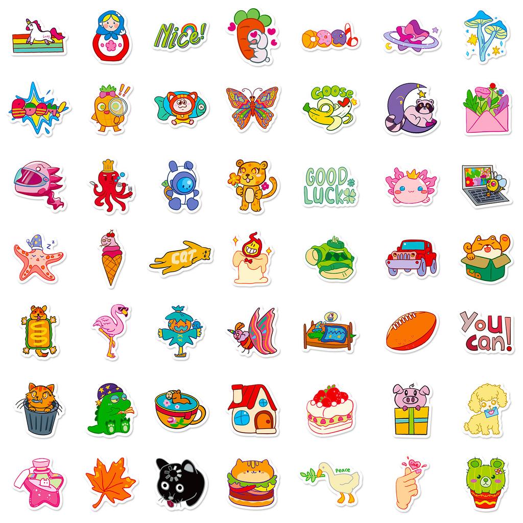 100 Small Size 4Cm Small Fresh Ins Wind Graffiti Sticker Decorative Suitcase Pen