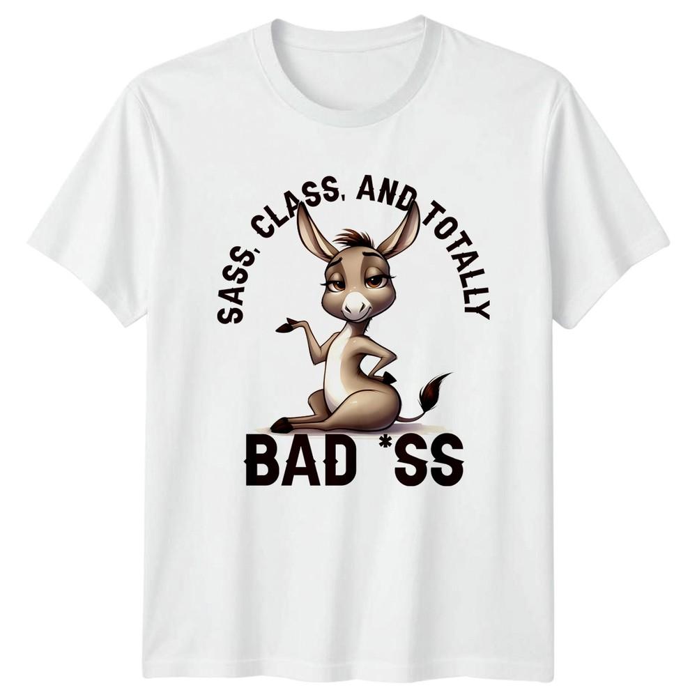Sass Class And Totally Bad Unisexs TShirt Sarcastic Humor Animal Birthday Gift S