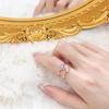 Influencer Smiley Face Adjustable Women's Double Layer Zircon Ring - Luxury Cool Style for Index or Pinky Finger