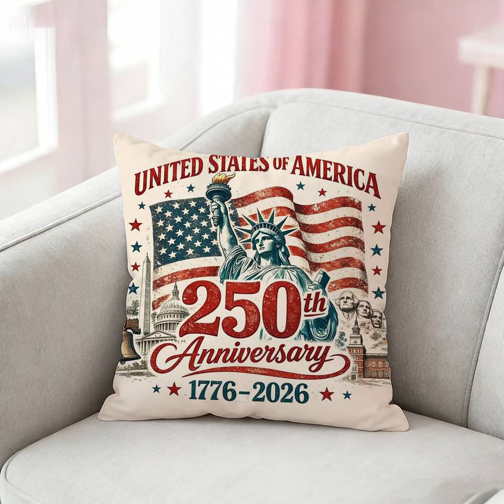 250 Years Of Freedom United For 250 Usa Pillow Case Pattern Printed Pillowcase For Living Room Sofa Cushion Cover