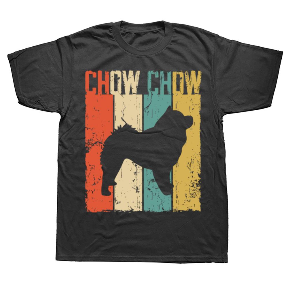 Funny Chow Chow Dog Vintage Retro Style Graphic T-shirts Fashion Casual Tshirt 100% Cotton Loose Oversized T Shirt Unisex