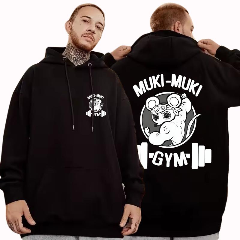 Anime Uzui Tengen Printed Long Sleeve Pullover Hoodies for Women Men Funny Ninja Mice Muki Muki Gym Casual Sweatshirts