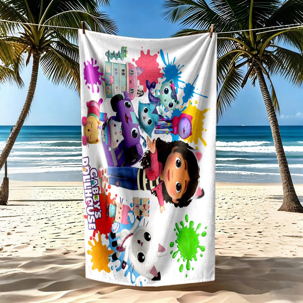 Cartoon Niedlich Gabbys8 Strandtuch Schnelltrocknend Weiche Mikrofaser Bequem Leicht Tragbar zum Schwimmen, Strand, Camping, Reisen, Strandzubehör, Fitnessstudio