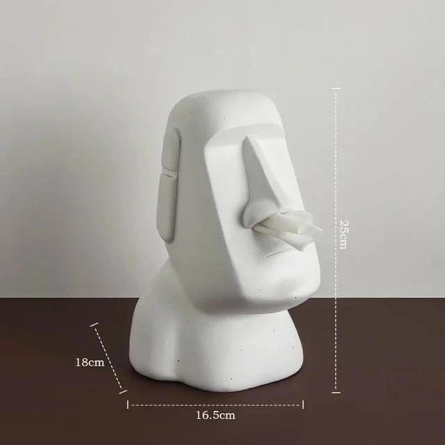 Statue tissue box, napkin storage bucket, Easter Island portrait resin tissue box holder, bar napkin box, hotel room decoration