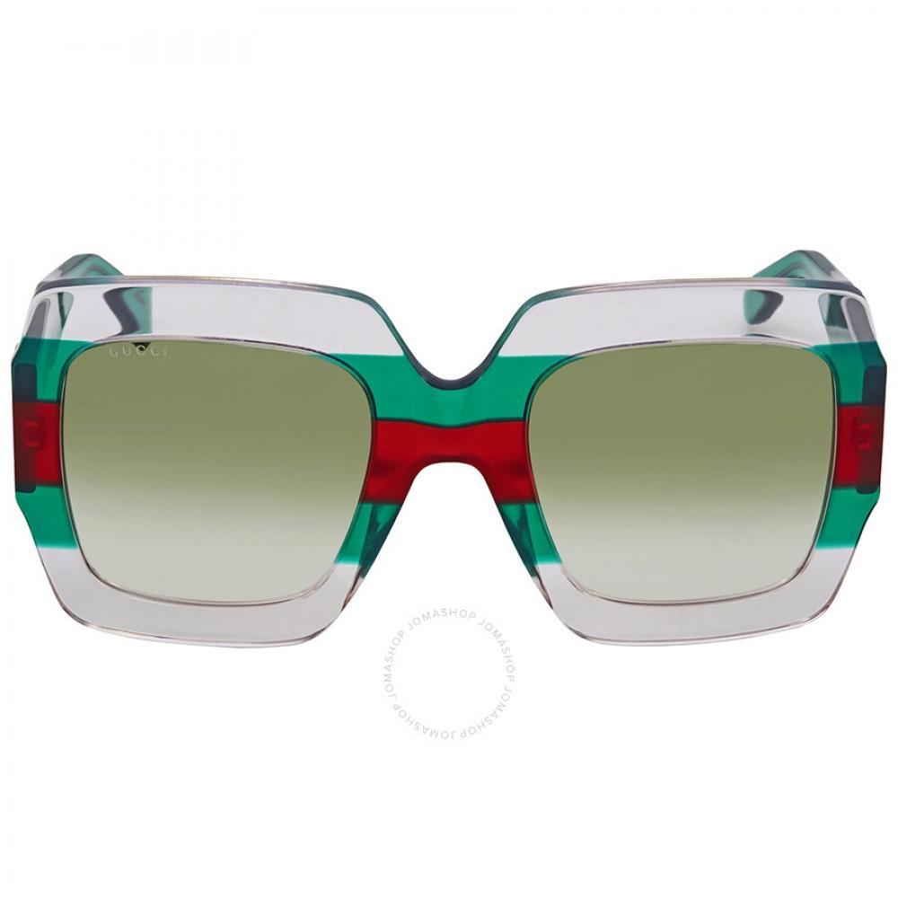 

Gucci Green Gradient Square Sunglasses GG0178S 001 54