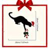 Fun Charming Cat Shaped Christmas Door Corner Decoration-Rustic Imitation Wood Perfect For Holiday Atmosphere