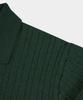 BIRBANTE Soft Washable Cable Collar Knit - Dark Green