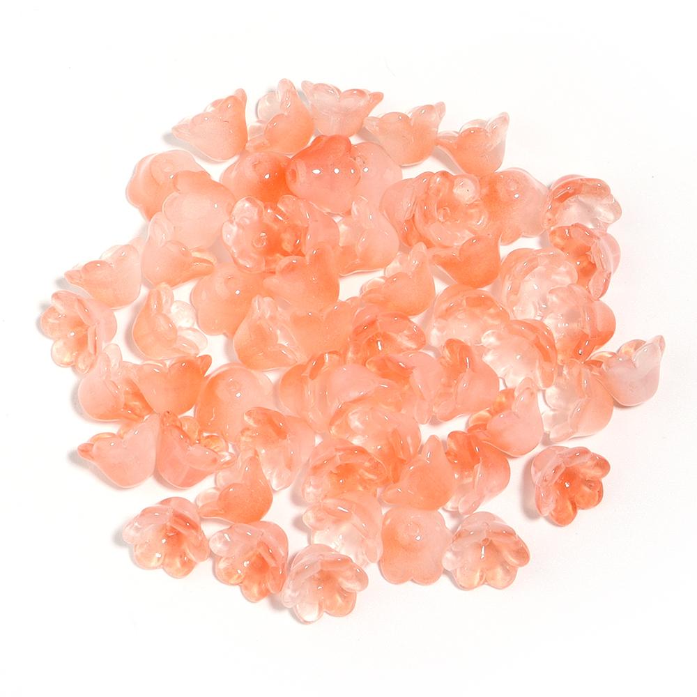 50pcs/lot Lily of The Valley Flower Shape Glass Beads Colorful Lampwork Beads For DIY Crafts Jewelry Making Accessories