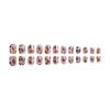 24pcs Press On Nails Polished Pinecone Maple Leaf Short Square Nails Removable Fake Nails Finished Wearable Nails Holiday Manicure