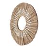 Seagrass Wall Mirror Hand Woven Decorative Round Seagrass Hanging Mirror for Entryway Bedroom Bathroom Original Color