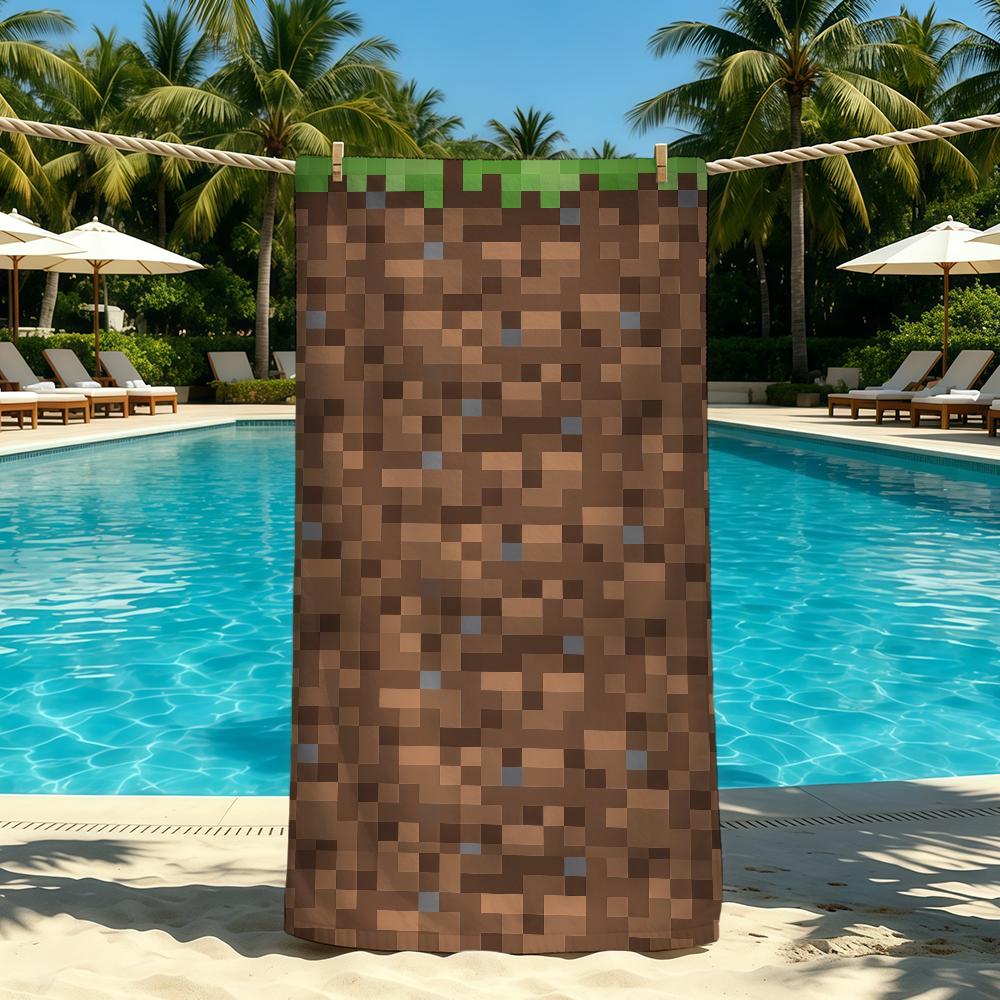 M-MinecraftS-ES Classic Game Towel For Outdoor Camping Beach Towel Super Absorbent Quick-Drying Summer Towel