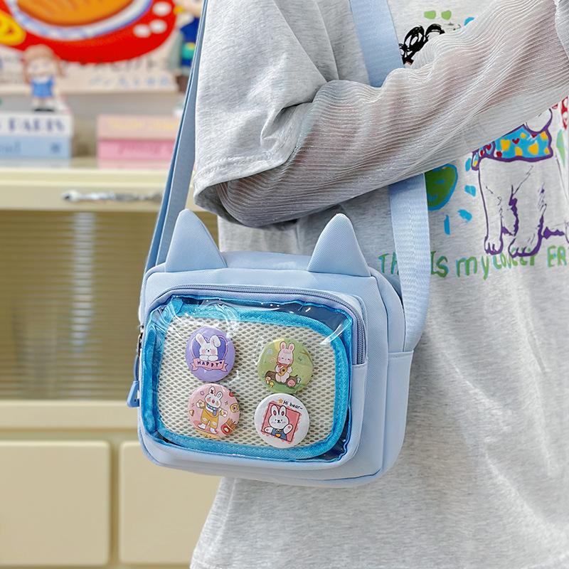 Japanese Transparent Pain Bag 2D Macaron Color Small Food Transparent Shoulder Bag Fashion Trendy Badge Crossbody Bag