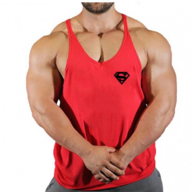 Men s Superman Cotton Racerback Fitness Tank Top L