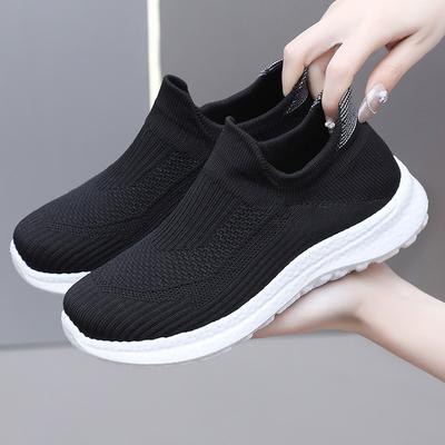 Schuhe Damen Frühling Neu Lässig Weichsohlig Leicht Einzelschuhe Atmungsaktiv, Rutschfest und Verschleißfest Dicksohlig Ein-Pedal Faul