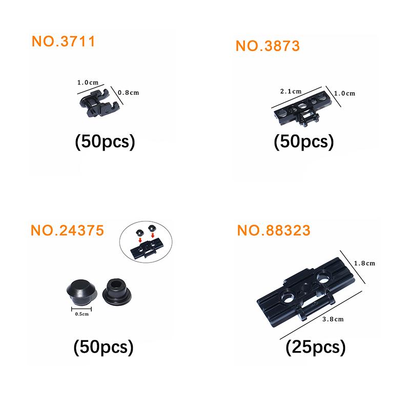 Link Chain Tank Belt Technical Parts Track Wheels Truck Car Gear Set Building Blocks MOC Bulk Brick Toys 3711 88323 57520 24375