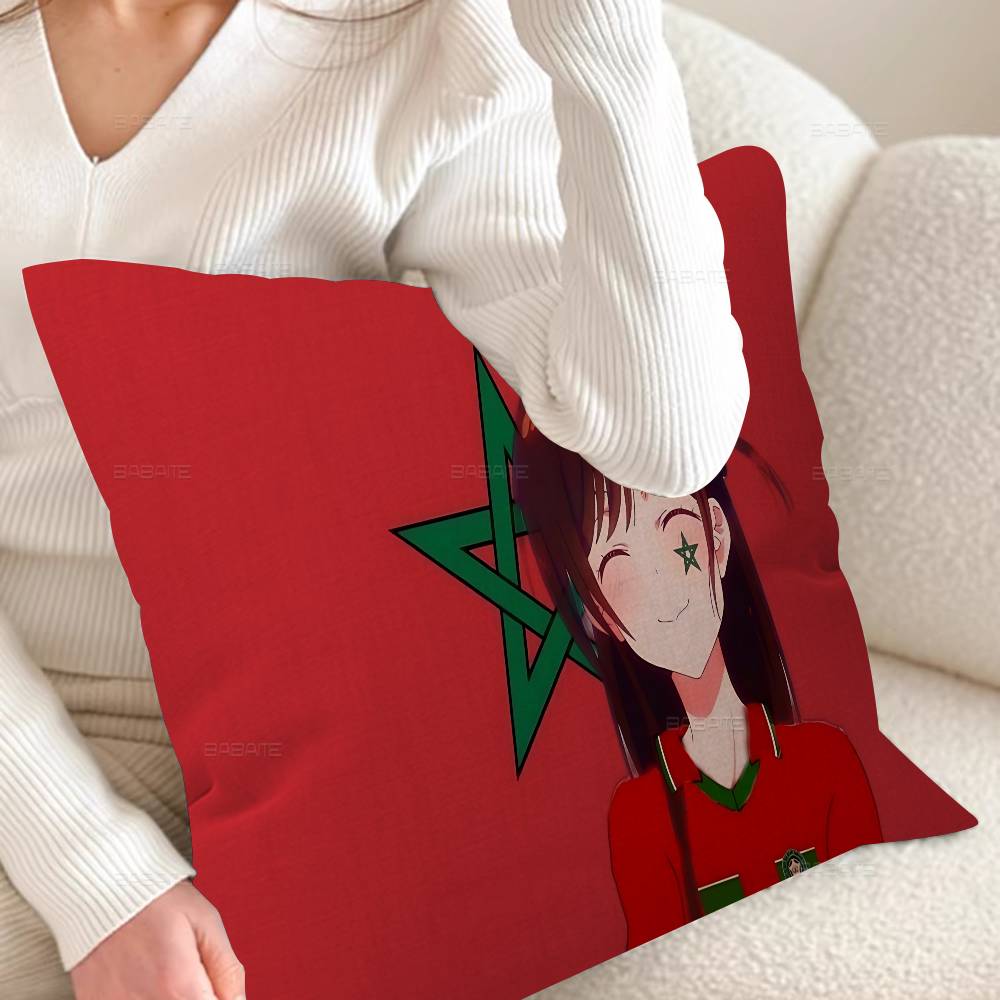 Morocco Map Flag Personalized Picture Text Home Decorative Pillows Household Gifts 45X45Cm