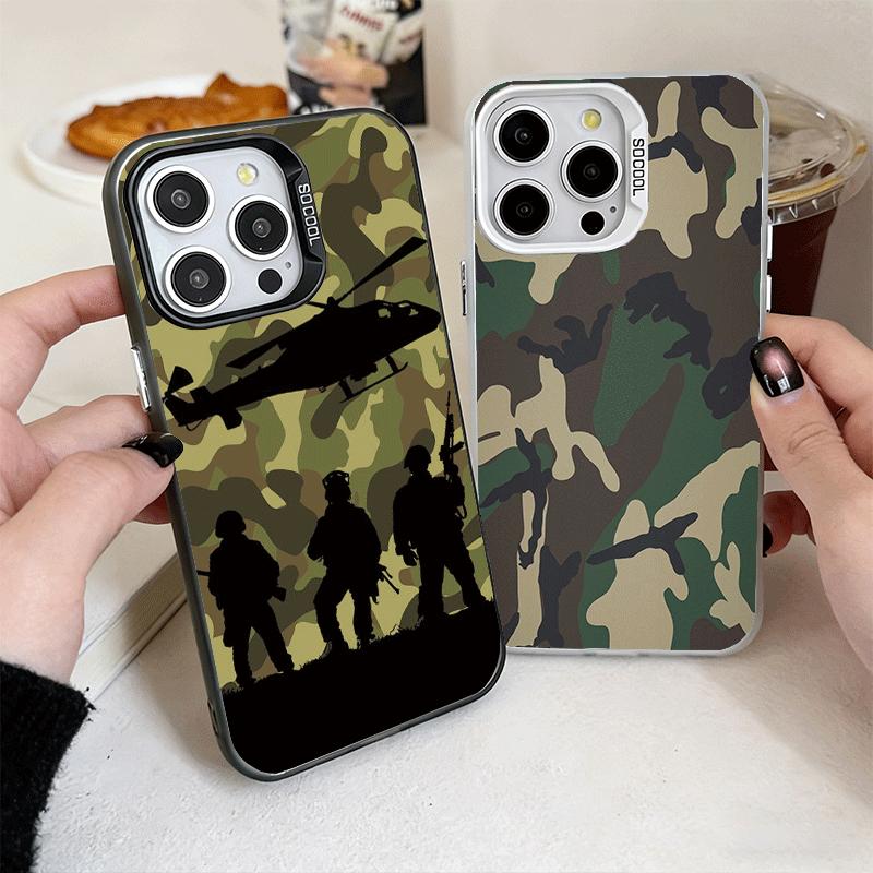 Camouflage Military Pattern Shockproof Phone Case for iPhone 17 Air 16 16E 15 Pro Max 14 Plus 13 Mini 12 Back Cover Anti Fall Fu