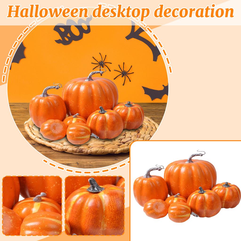 7pcs Simulation Pumpkin Model Orange Foam Pumpkin Suit