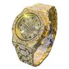 Herrenuhr mit arabischen Ziffern und Vollbesatz mit Diamanten