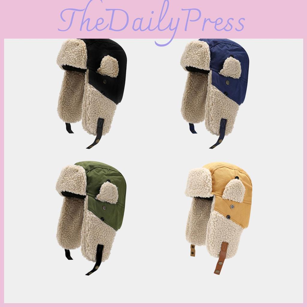 Unisex Leinwand-Isolierkappe mit Ohrenschützern für winterliche Outdoor-Aktivitäten