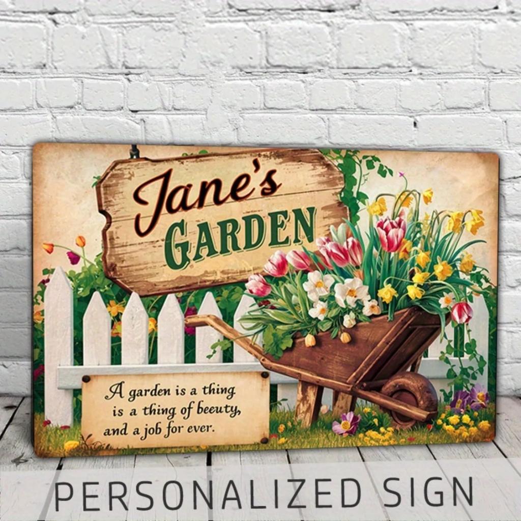 Retro Metall Blechschild - Personalisierte Gartenkneipen Dekoration